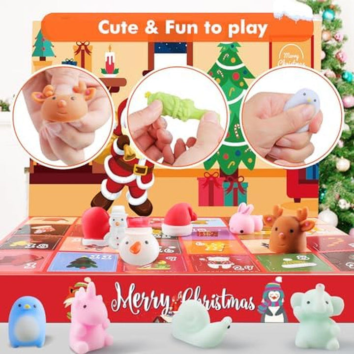 Squishy Advent Calendar with 24 Cute Christmas Mochi Toys