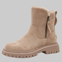 Sara | Women's Winter Lined Zip Suede Snow Boots