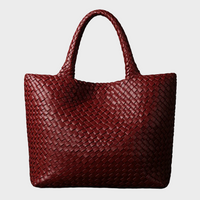 Women's Woven Leather Tote Bag