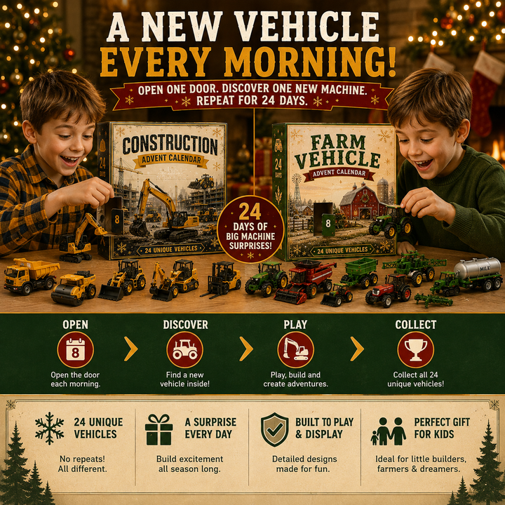 Truck Advent Calendar with 24 Unique Construction Vehicles