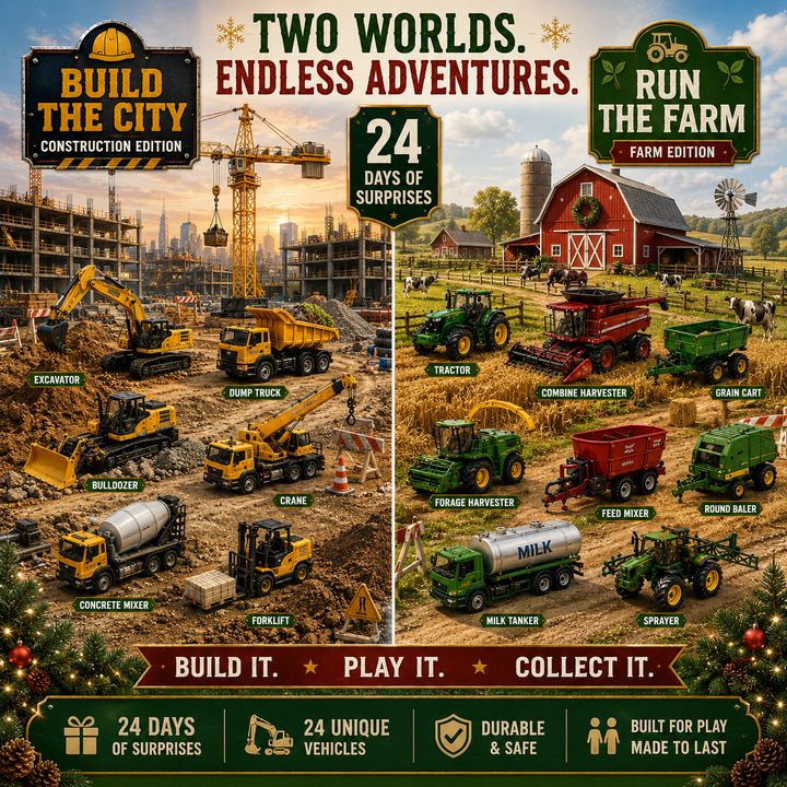 Truck Advent Calendar with 24 Unique Construction Vehicles