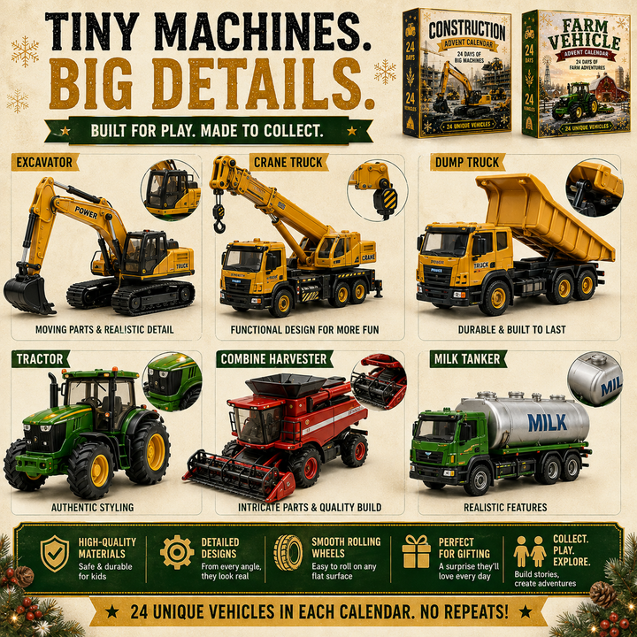 Truck Advent Calendar with 24 Unique Construction Vehicles
