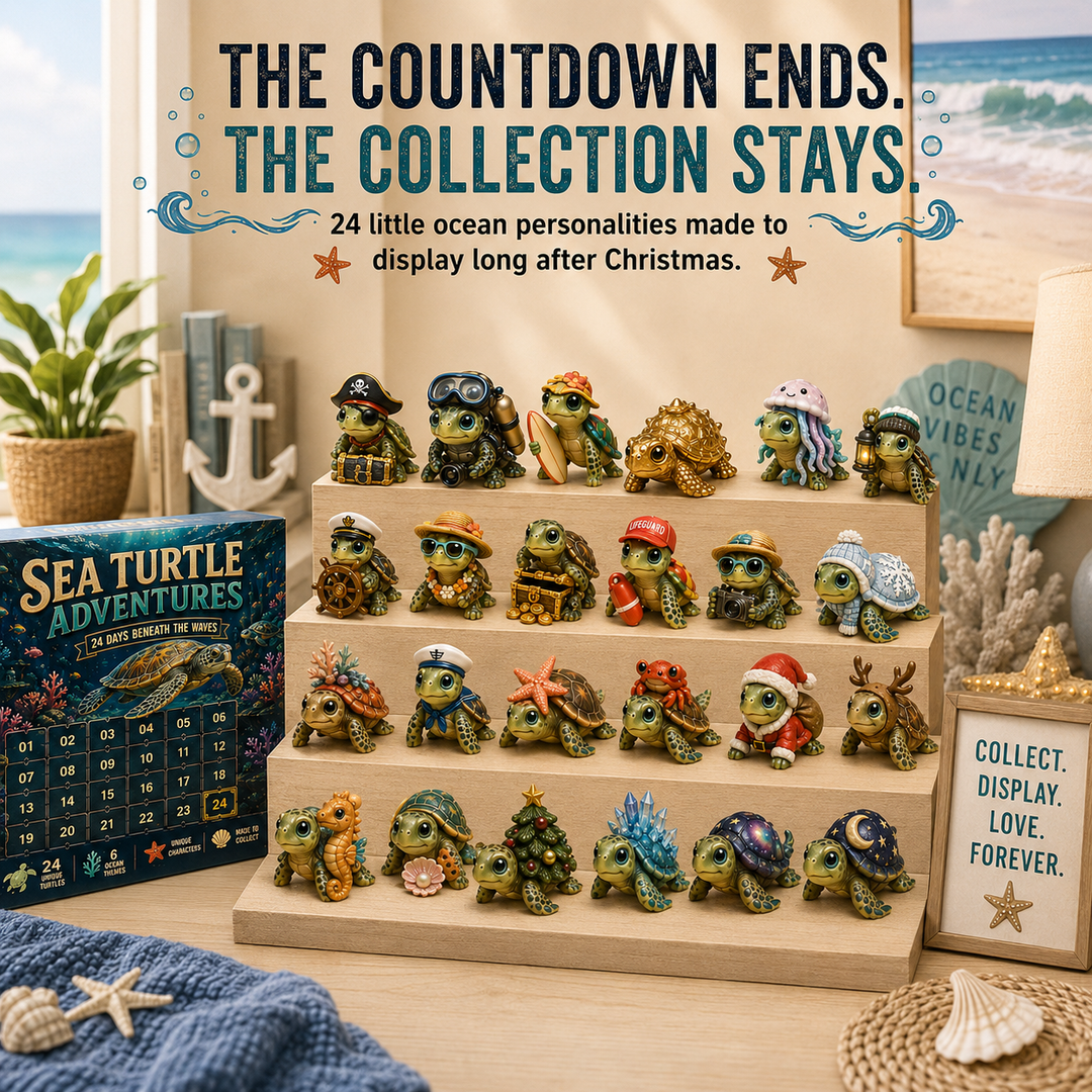 Turtle Advent Calendar with 24 Unique Ocean Collectible Figurines