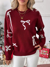Lesley | Women's Bow Pattern Christmas Sweater