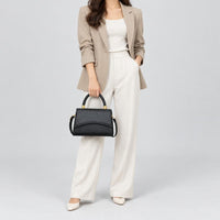 Women's Crocodile-Textured Top Handle Handbag