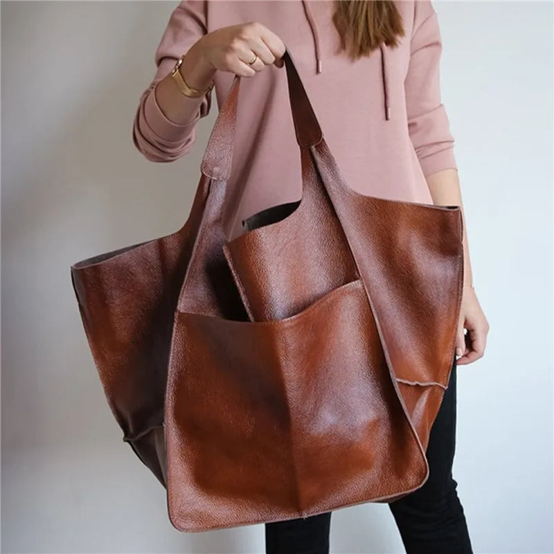 Violet | Women's Oversized Leather Tote Bag
