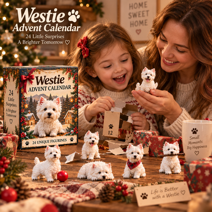 Westie Advent Calendar with 24 Unique Figurines